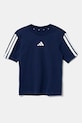 Детская хлопковая футболка adidas JD6490 тёмно-синий SS25