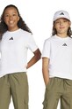 adidas t-shirt bawełniany dziecięcy aplikacja biały JC9774