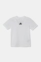 adidas t-shirt bawełniany dziecięcy JC9774 biały SS25