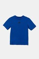 adidas t-shirt bawełniany dziecięcy JC9775 niebieski SS25