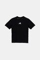 adidas t-shirt bawełniany dziecięcy JC9776 czarny SS25