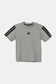 Παιδικό βαμβακερό μπλουζάκι adidas JD6486 γκρί SS25