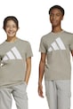 Детска памучна тениска adidas памук кафяв JE1387