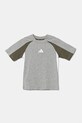 Παιδικό βαμβακερό μπλουζάκι adidas JD0059 γκρί SS25