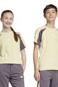 adidas t-shirt bawełniany dziecięcy nadruk żółty JC9308