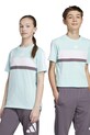 Detské bavlnené tričko adidas bavlna tyrkysová JC9301