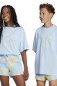 adidas Originals tricou de bumbac pentru copii print albastru JD2915
