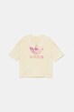 Детская хлопковая футболка adidas Originals JD2916 бежевый SS25