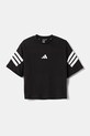 adidas tricou de bumbac pentru copii JN8092 negru SS25
