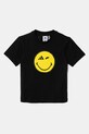 adidas tricou de bumbac pentru copii JC7581 negru SS25