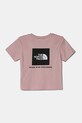 Detské bavlnené tričko The North Face KID BOX NSE S/S TEE NF0A89H50UI1 ružová SS25