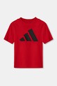 adidas tricou de bumbac pentru copii JN8007 rosu SS25