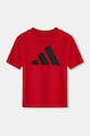 Detské bavlnené tričko adidas JN8007 červená SS25