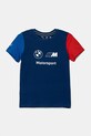 Puma t-shirt bawełniany dziecięcy BMW MMS ESS LOGO TEE nadruk granatowy 621264