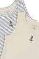 Konges Sløjd top dziecięcy BASIC 2 PACK TANKTOP GOTS 2-pack KS102254 beżowy SS25