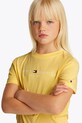 Дитяча бавовняна футболка Tommy Hilfiger KS0KS00397.128.176.PPYA жовтий