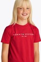 Tommy Hilfiger t-shirt bawełniany dziecięcy czerwony KS0KS00397.128.176.PPYA