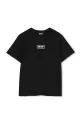 Dkny t-shirt bawełniany dziecięcy D62300.162.174 czarny SS25