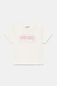Παιδικό βαμβακερό μπλουζάκι Kenzo Kids στάμπα μπεζ K60972.86.102