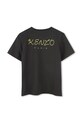 Otroška bombažna kratka majica Kenzo Kids K61138.162 modra SS25