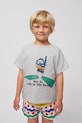 Bobo Choses t-shirt bawełniany dziecięcy A Day At The Beach nadruk szary 125AC007