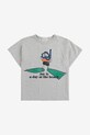 Bobo Choses t-shirt bawełniany dziecięcy A Day At The Beach 125AC007 szary SS25