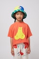 Bobo Choses tricou de bumbac pentru copii Hug Me Bear print portocaliu 125AC011