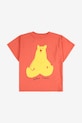 Bobo Choses tricou de bumbac pentru copii Hug Me Bear 125AC011 portocaliu SS25