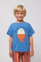 Bobo Choses t-shirt bawełniany dziecięcy Morning Egg nadruk niebieski 125AC006