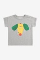 Bavlněné dětské tričko Bobo Choses Happy Dog 125AB009 šedá SS25