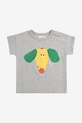 Detské bavlnené tričko Bobo Choses Happy Dog 125AB009 sivá SS25
