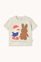 Tinycottons újszülött póló READERS GRAPHIC BABY TEE SS25.087 bézs SS25