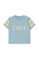 Μωρό βαμβακερό μπλουζάκι Tinycottons STRIPES LOGO BABY TEE στάμπα μπλε SS25.141