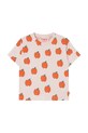 Otroška bombažna kratka majica Tinycottons APPLES TEE SS25.034 roza SS25