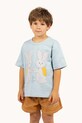 Tinycottons t-shirt bawełniany dziecięcy BUNNIES GRAPHIC TEE nadruk niebieski SS25.075
