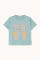Tinycottons t-shirt bawełniany dziecięcy BUNNIES GRAPHIC TEE SS25.075 niebieski SS25