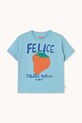 Tinycottons tricou de bumbac pentru copii NELLA NATURA GRAPHIC TEE SS25.077 albastru SS25