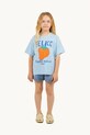 Tinycottons t-shirt bawełniany dziecięcy NELLA NATURA GRAPHIC TEE niebieski SS25.077