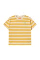 Παιδικό βαμβακερό μπλουζάκι Tinycottons STRIPES TEE SS25.111 κίτρινο SS25