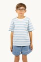 Παιδικό βαμβακερό μπλουζάκι Tinycottons STRIPES TEE βαμβάκι μπλε SS25.111