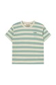 Παιδικό βαμβακερό μπλουζάκι Tinycottons STRIPES TEE SS25.111 πράσινο SS25
