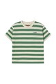 Παιδικό βαμβακερό μπλουζάκι Tinycottons STRIPES TEE SS25.111 πράσινο SS25