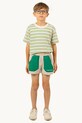 Παιδικό βαμβακερό μπλουζάκι Tinycottons STRIPES MULTICOLOR TEE μπεζ SS25.122