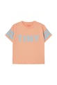 Παιδικό βαμβακερό μπλουζάκι Tinycottons STRIPES LOGO TEE SS25.137 πορτοκαλί SS25
