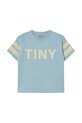 Παιδικό βαμβακερό μπλουζάκι Tinycottons STRIPES LOGO TEE SS25.137 μπλε SS25