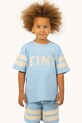 Παιδικό βαμβακερό μπλουζάκι Tinycottons STRIPES LOGO TEE μπλε SS25.137