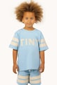 Παιδικό βαμβακερό μπλουζάκι Tinycottons STRIPES LOGO TEE μπλε SS25.137