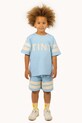 Παιδικό βαμβακερό μπλουζάκι Tinycottons STRIPES LOGO TEE SS25.137 μπλε