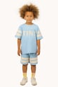 Παιδικό βαμβακερό μπλουζάκι Tinycottons STRIPES LOGO TEE SS25.137 μπλε