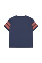 Αγορίστικα Παιδικό βαμβακερό μπλουζάκι Tinycottons STRIPES LOGO TEE SS25.137 σκούρο μπλε